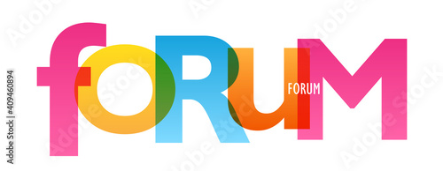 FORUM colorful vector typography banner isolated on white background