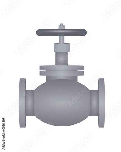 Metal industrial valve. vector illustration
