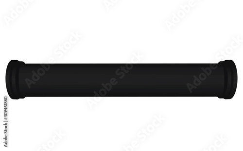 Black  pipe tube. vector illustration
