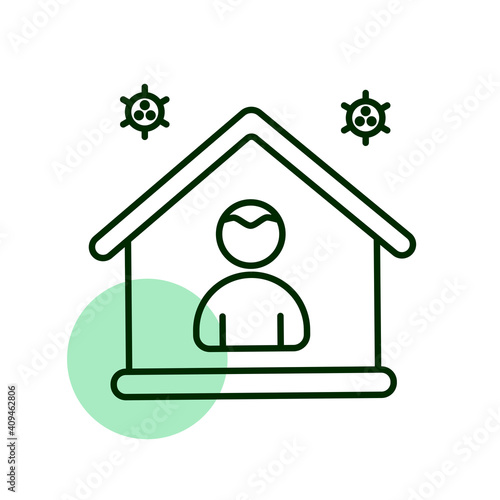 I stay at home vector icon coronavirus prevention
