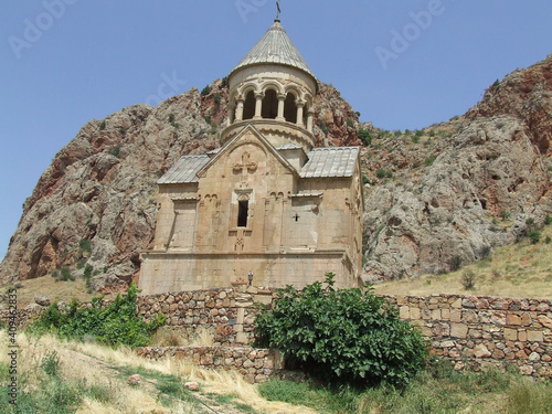 Medieval Christian church in the mountains of the Vayots Dzor region of Armenia in summer photo