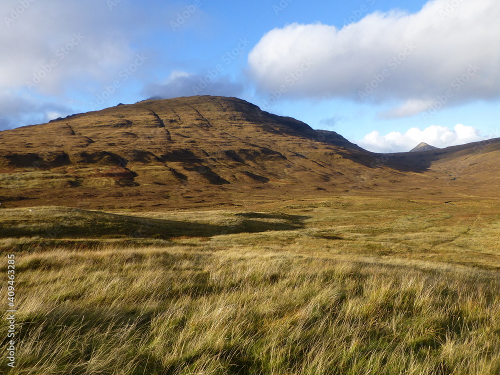 Fototapeta premium Mountains and moor near Elgol, Isle of Skye, Scotland