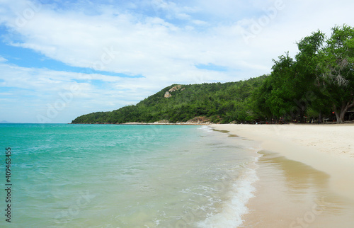 blue sea and the beach in Thailand sea landscape.