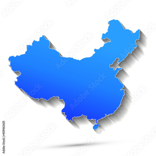 Abstract China map on white background