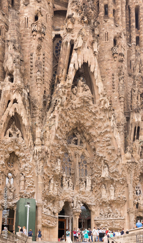  Tourists visiting the Sagrada Familia