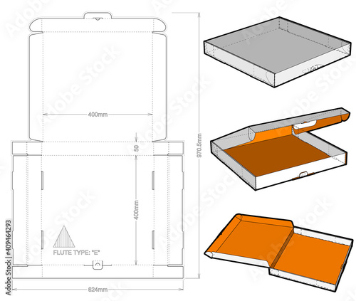 Cardboard box for sending mail. Highly recommended for technological and electronic products. Ease of assembly, no need for glue (Internal measurement 40x20x5 cm) and Die-cut Pattern