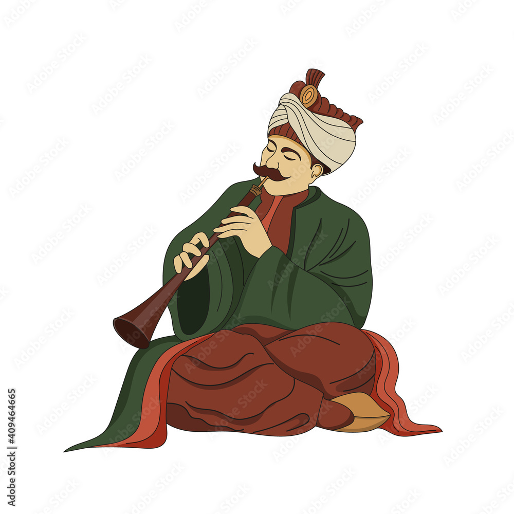 Wall Mural Turkish Man Playing The Zurna.