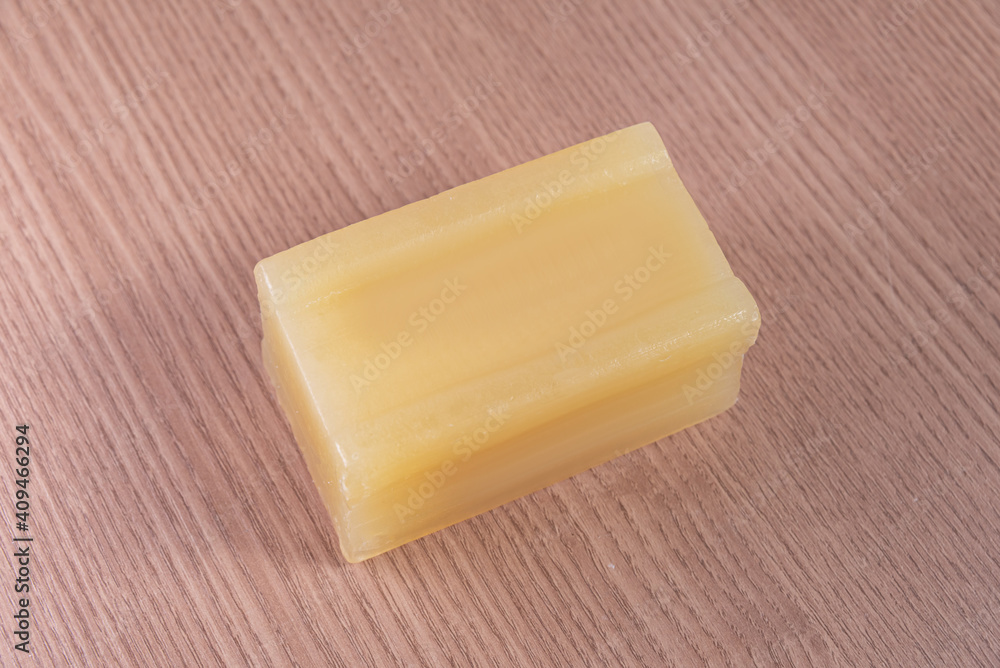 Bar of glycerin soap on the wooden background Bar of glycerin soap on the wooden background