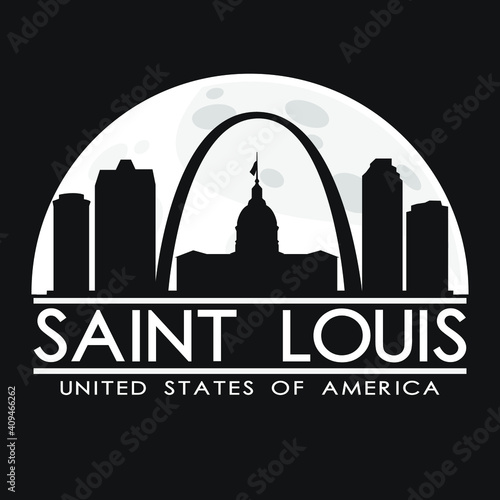 Saint Louis Missouri Skyline Silhouette City Vector Design Art Illustration.