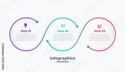 3 steps modern circular connecting infographic template