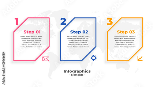 business infographic template with three steps