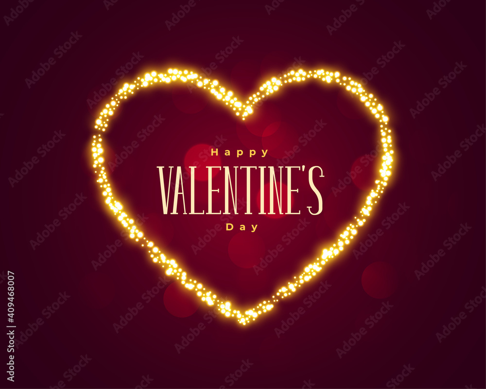 beautiful valentines day sparkling heart background design