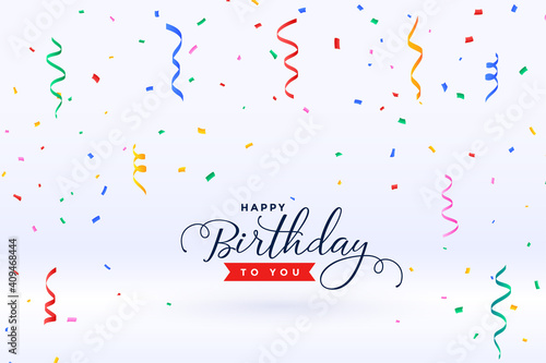 happy birthday celebration with falling confetti
