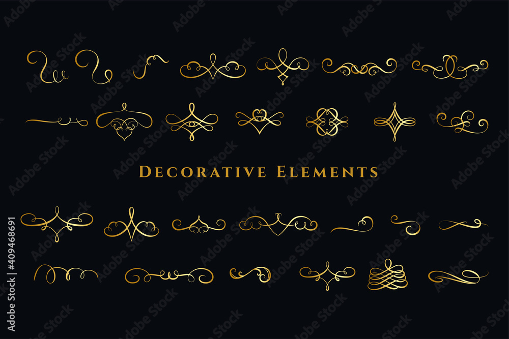 calligraphic swirls ornaments decorations big set calligraphic swirls ornaments decorations big set