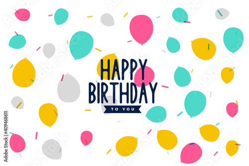 happy birthday colorful balloons pattern background design