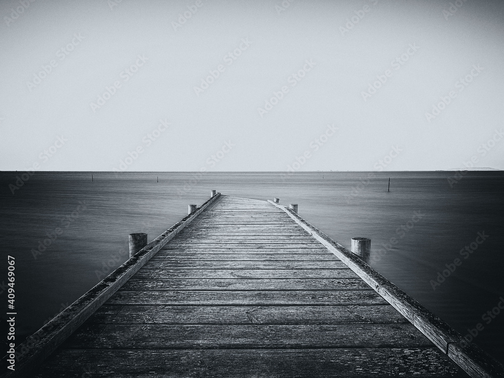 Fototapeta premium Old wharf in the Ebro delta, Tarragona, Spain