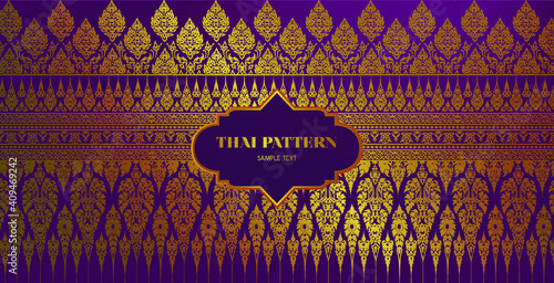 Thai pattern dark blue background Premium Vector
