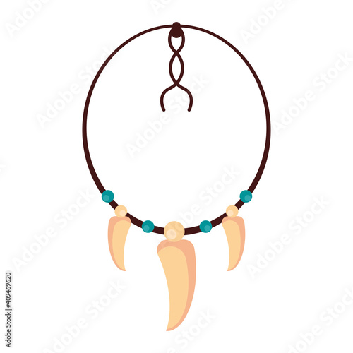 necklace with tusk ethnic culture boho icon