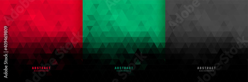 dark triangle pattern background set of three