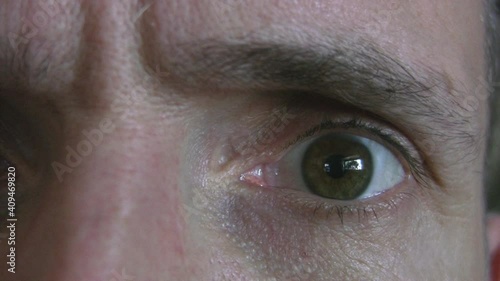 Paranoid eye. Paranoid man's eyeball looking in all directions. 
