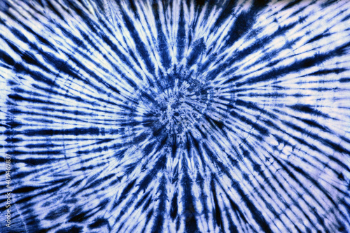 Obraz na plátne Tie dye pattern in dark blue and white