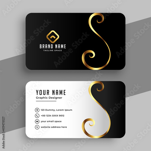 elegant golden swirl business card design template