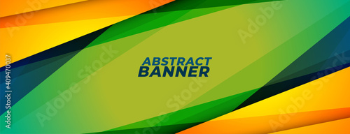 abstract sports style banner with geometric shapes