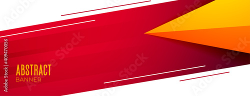 stylish red white and yellow abstract banner design