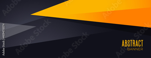 abstract black and yellow geometric banner design