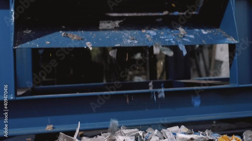 Machine for processing recyclable materials and garbage. plastic waste. Plastic shredder
