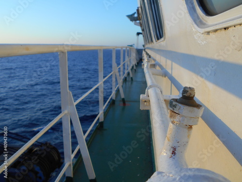 Fotografija View from the outside of a ship underway at Sea