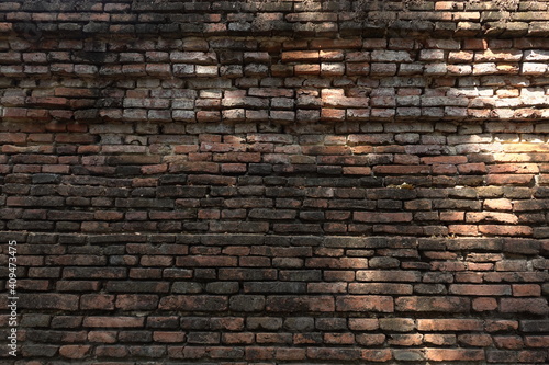 Ancient red brick wall vintage building