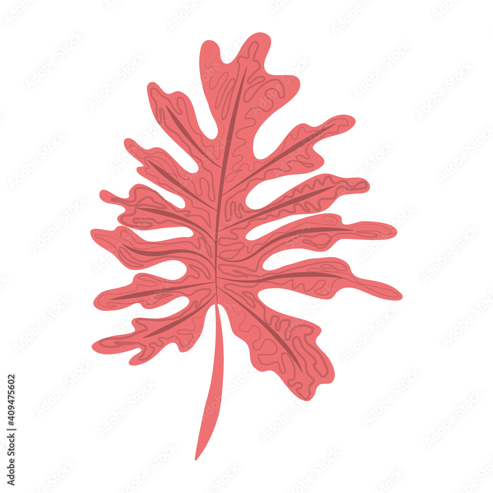 Naklejka premium tropical leaf exotic foliage abstract style icon