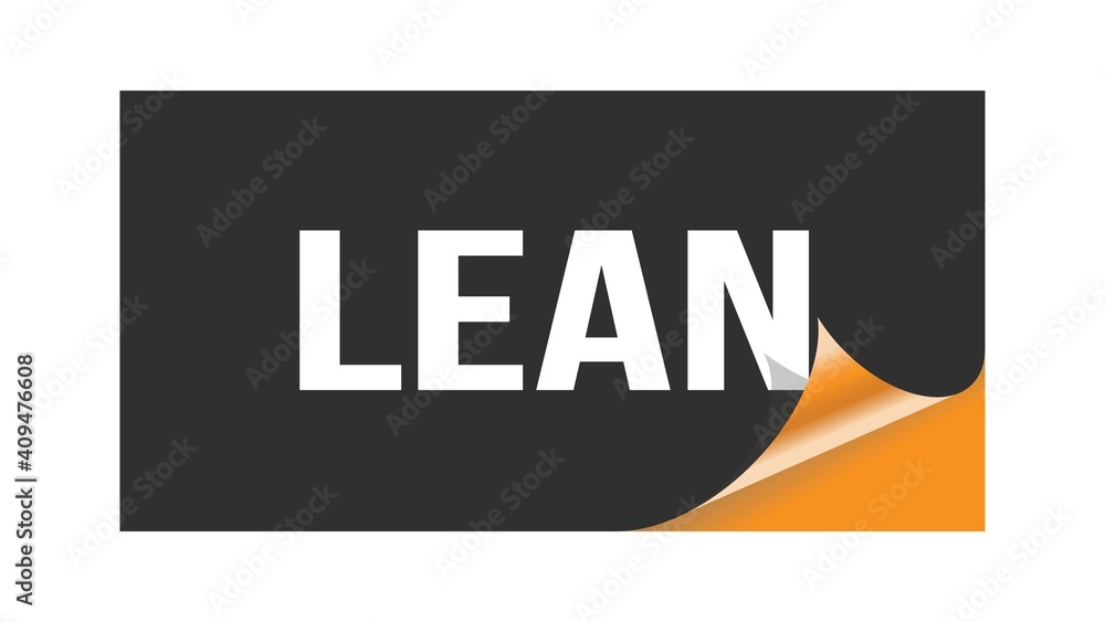 Obraz premium LEAN text written on black orange sticker.