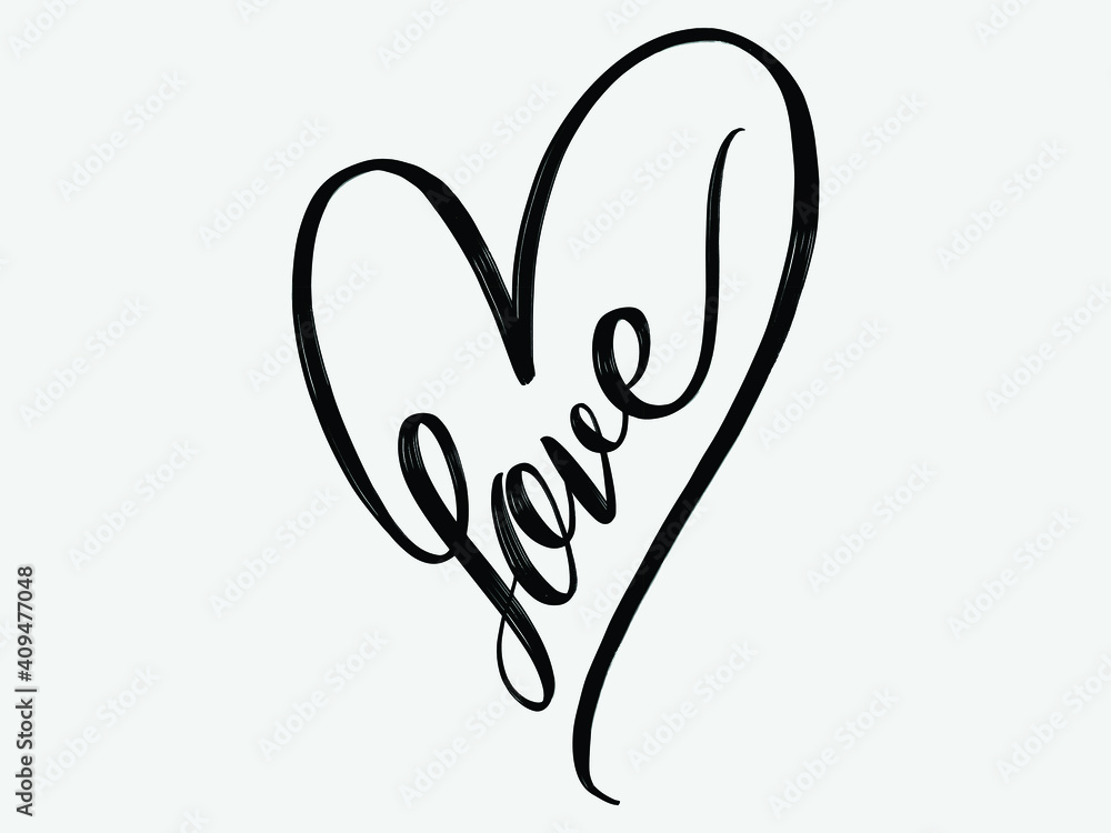 Love. Hand written lettering isolated on white background.Vector template for poster, social network, banner, cards. Love. Hand written lettering isolated on white background.Vector template for poster, social network, banner, cards.