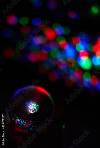 Colorful Star Lights in a Crystal Ball