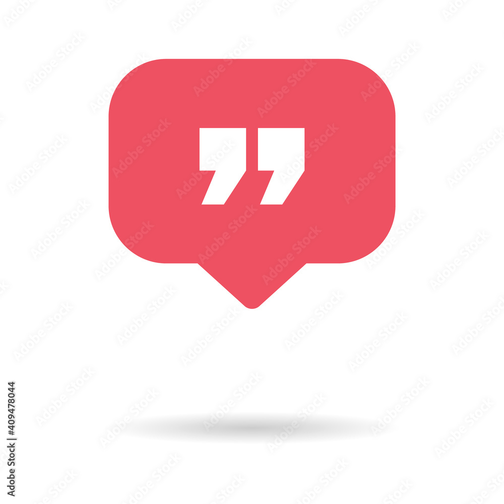 Quote concept icon, quotation speech bubble symbol, vector illustration dialog sign, text mark graphic Quote concept icon, quotation speech bubble symbol, vector illustration dialog sign, text mark graphic