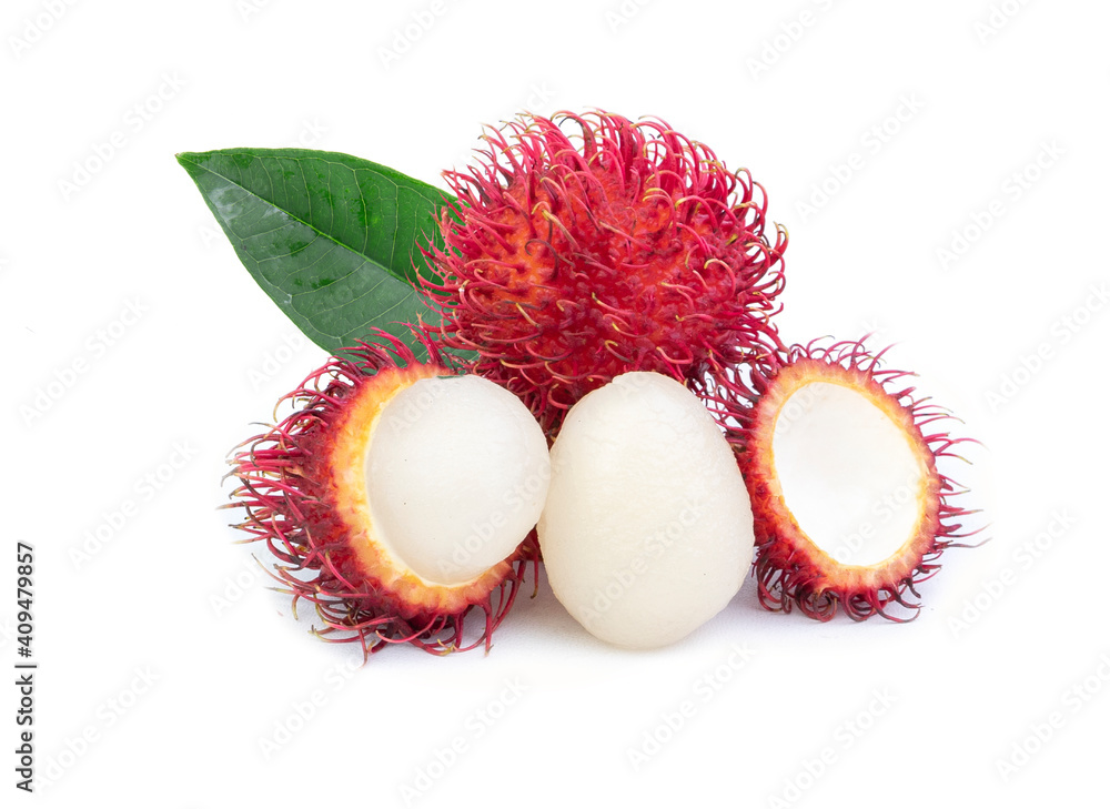 Rambutan isolated on white with clipping path. selective focus. Rambutan isolated on white with clipping path. selective focus.