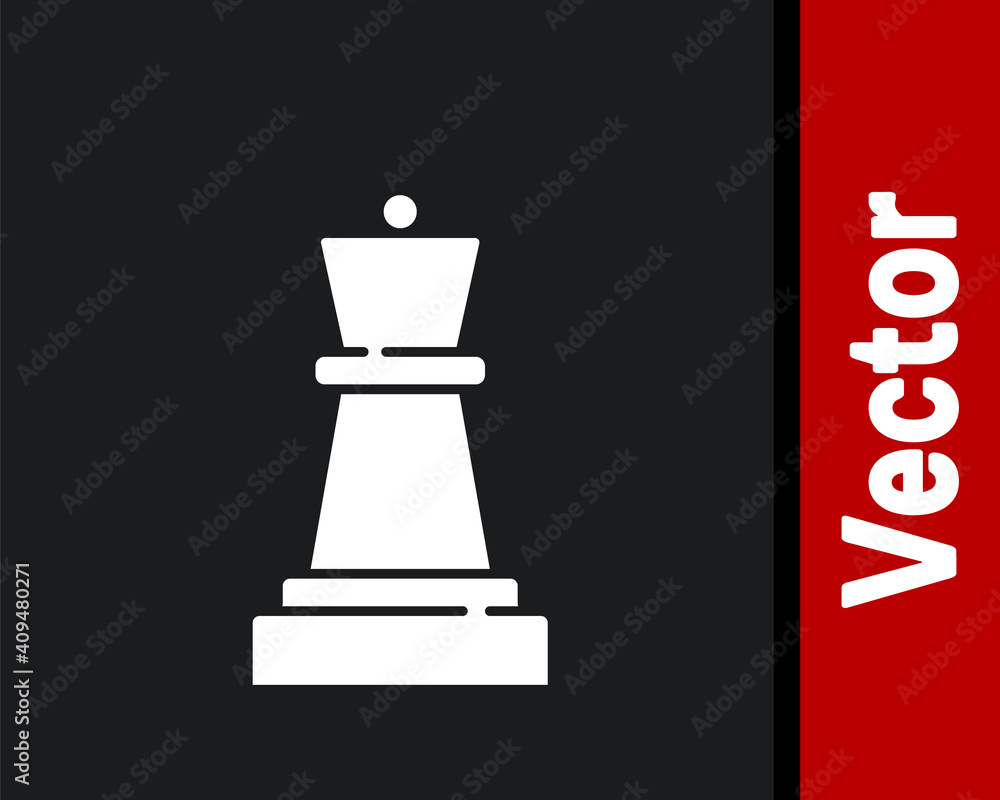 White Chess icon isolated on black background. Business strategy. Game, management, finance. Vector. White Chess icon isolated on black background. Business strategy. Game, management, finance. Vector.