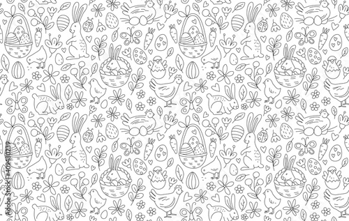 Funny Happy Easter seamless pattern background greeting card © svsunny