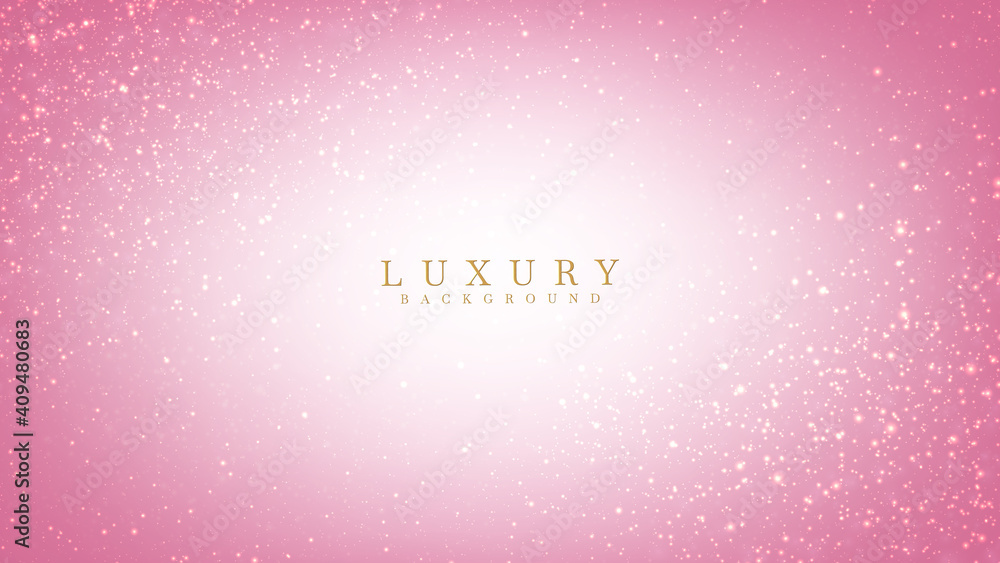 Golden light on pink background, luxury concept, vector dotted illustration.
