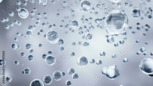 Wallpaper Mural cosmetic 3d bubble design on background Abstract science background with bubbles on water. cosmetic bubble design magic Torontodigital.ca