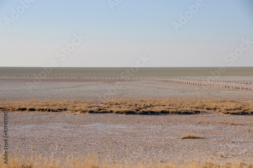 At the end of civilised world on the boarder of the Etosha Salt Pans