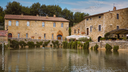 Medieval thermal baths in Bagno Vignoni, Tuscany, Italy