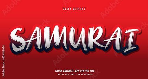 samurai text effect design vector
