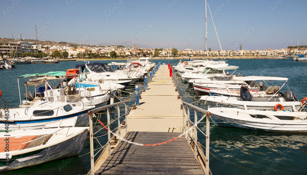 Ships in the port of Rethymnon.Krete