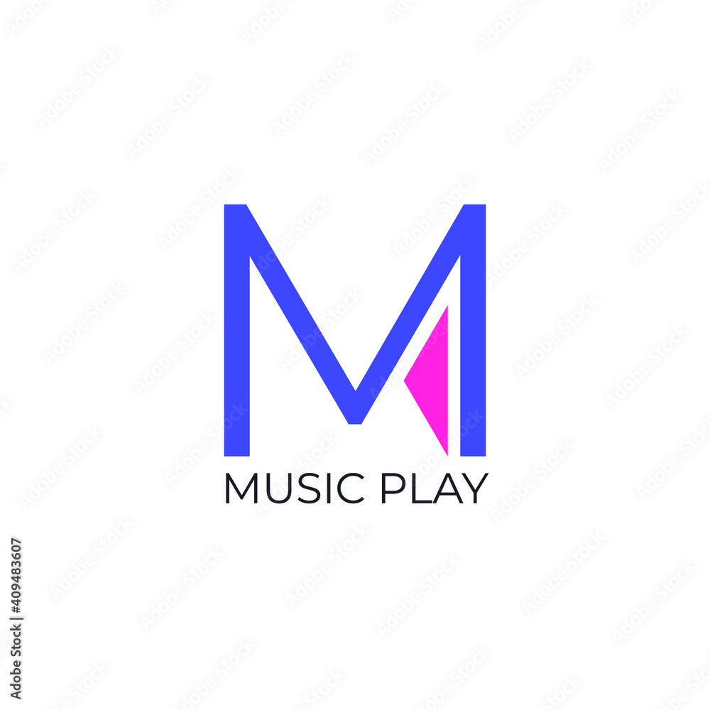 Minimal line design logo, branding emblem. M initial logo Minimal line design logo, branding emblem. M initial logo