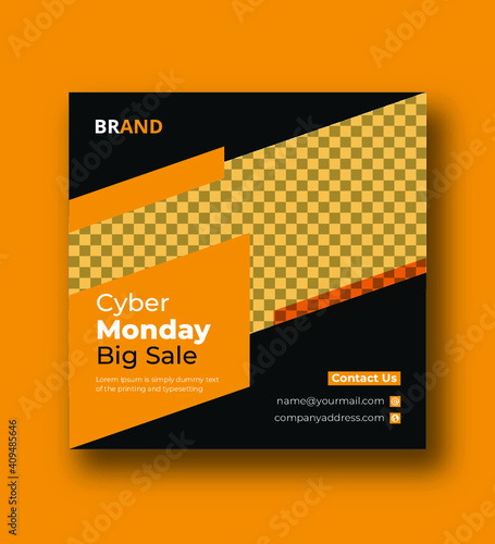 Cyber monday social media instagram post template, Big sale social media post template design