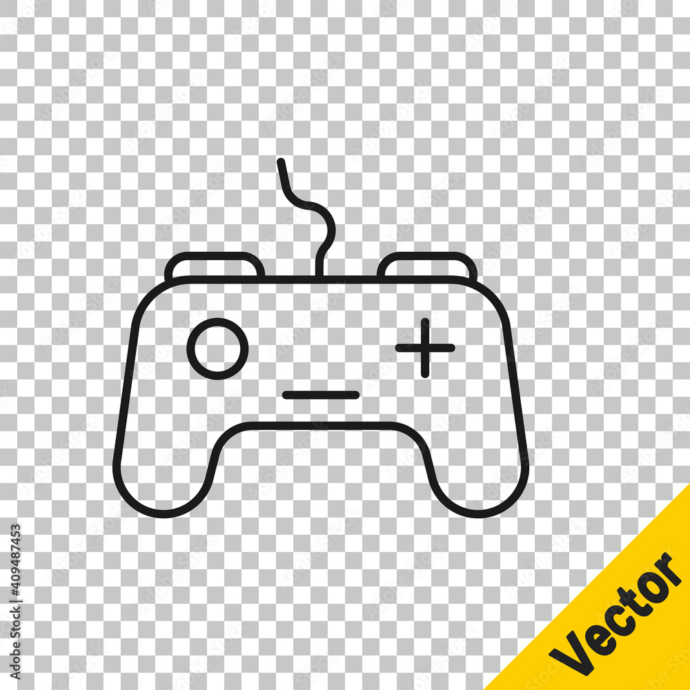 Alternatief voorstel Nadenkend camera Black line Gamepad icon isolated on transparent background. Game controller.  Vector. Stock Vector | Adobe Stock