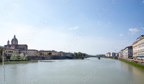View of the Arno river from the bridge. Florence © Aleksandr
